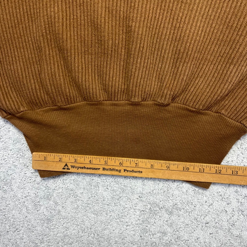 Vanessa Vintage Brown Ribbed Cotton Dolman Sleeve Cropped Sweater Womens Medium - Picture 11 of 14